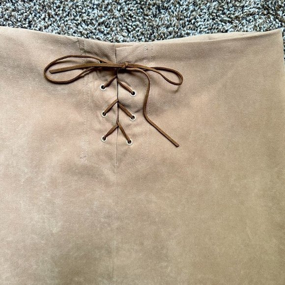 Vintage y2k Studio Y Faux Suede Lace Up Skirt - Picture 3 of 6